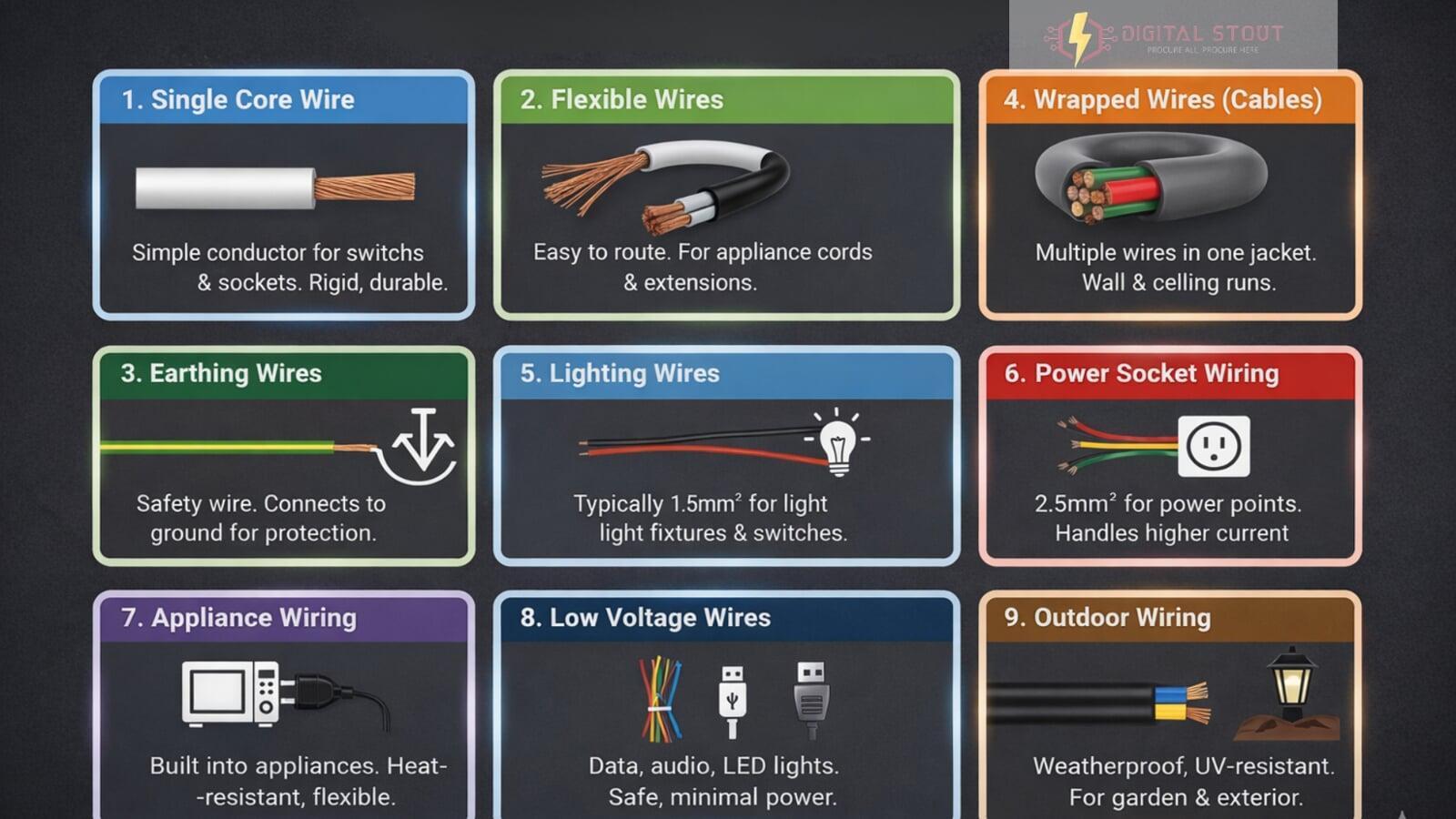 Different Types of Wires for Household Wiring | Complete Guide